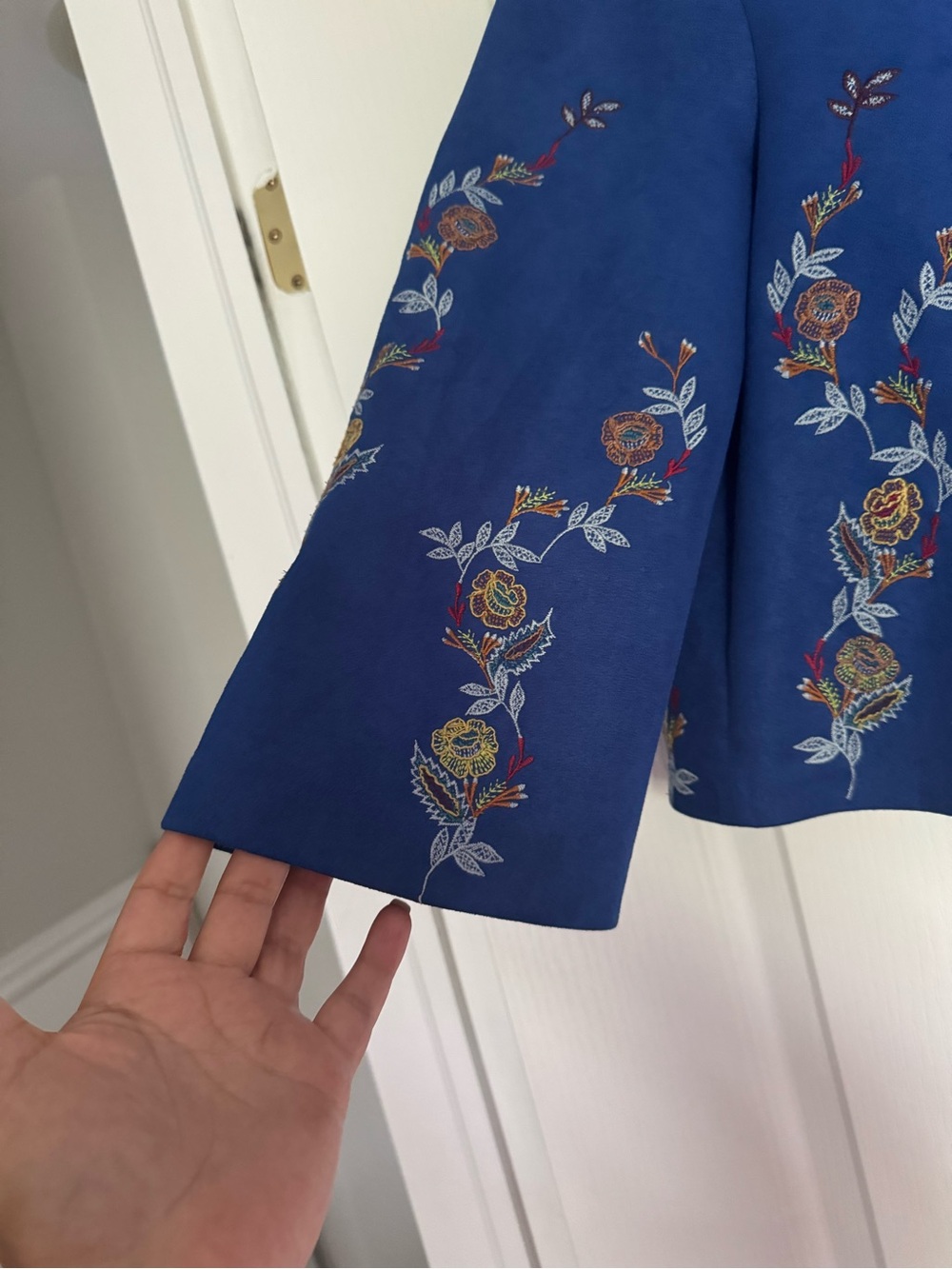 Zara Royal Blue Embroidered Turtleneck Sweater - Picture 5 of 8